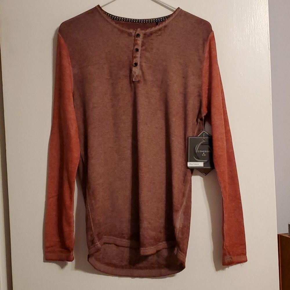 Cohesive & Co Red Baseball Style Long Sleeve Shirt